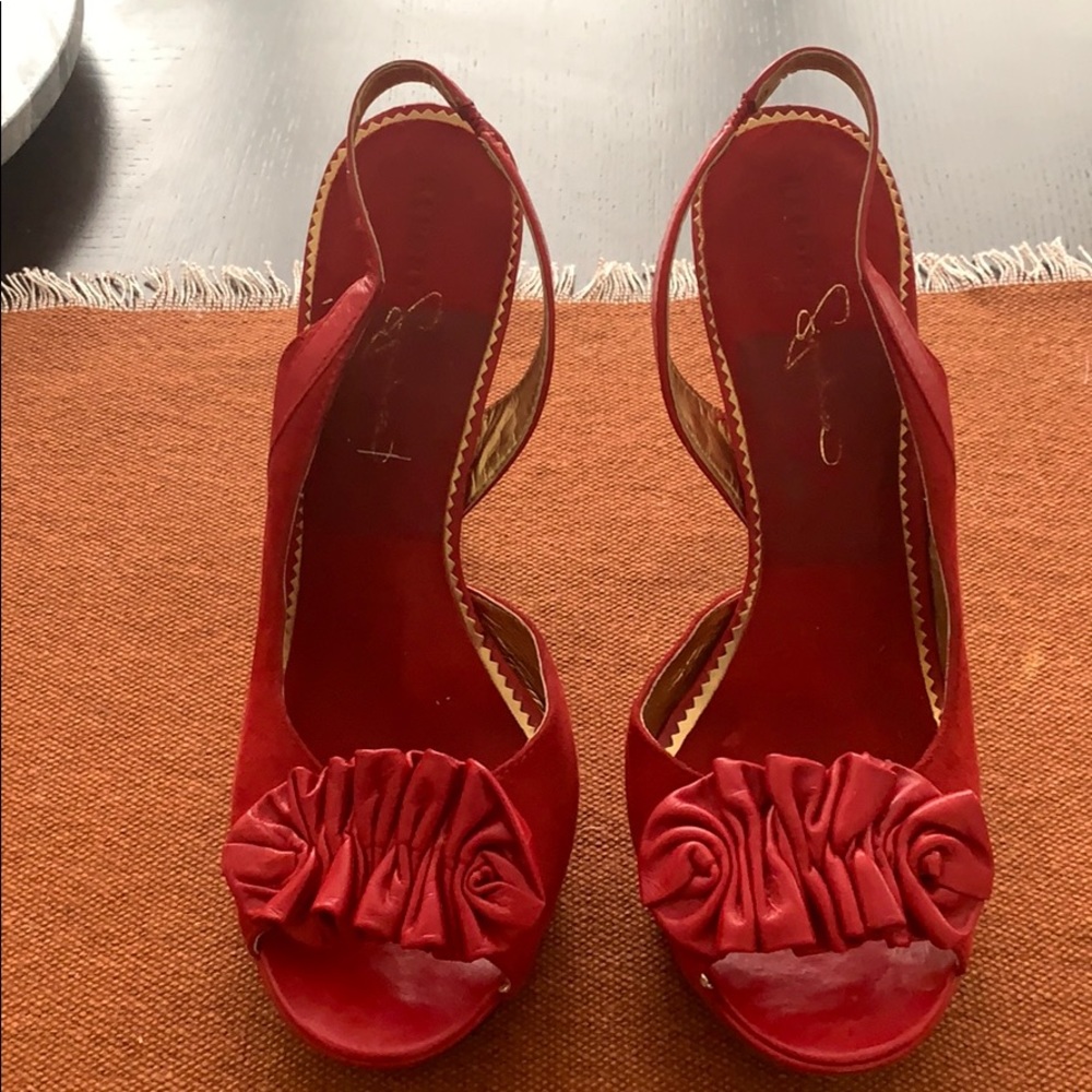 Red Slingback Heels